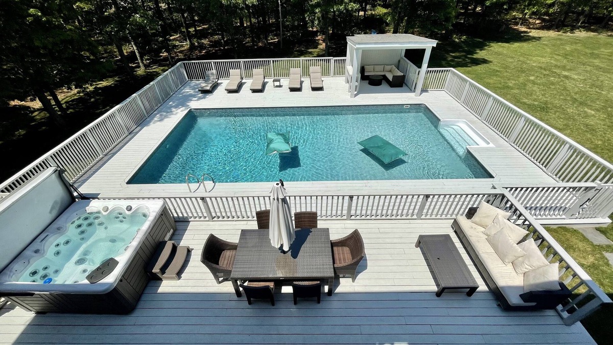 East Hampton House | Luxury, private, gated heated pool, hot tub, fenced in property! Child friendly!