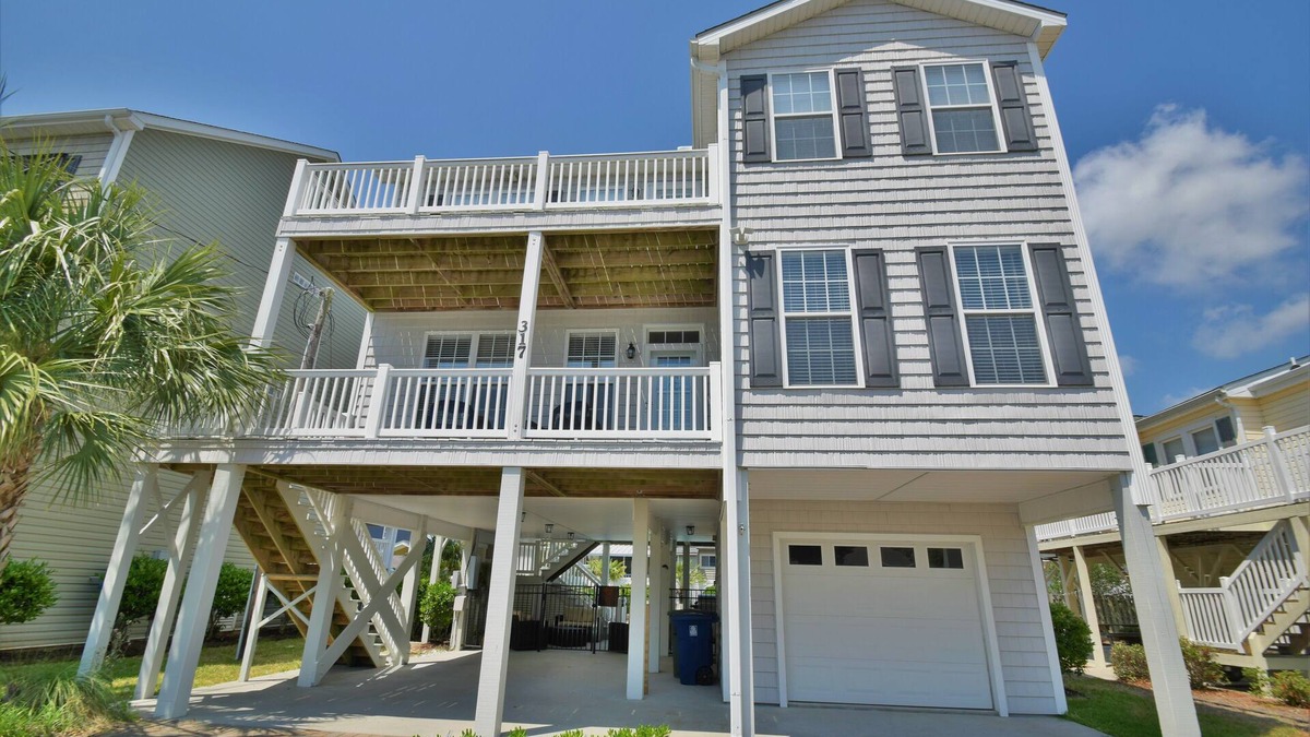 Cherry Grove Beach House | Luxury Rental W/Private Pool Steps from the Beach