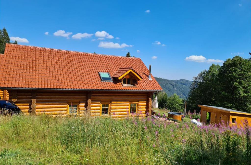 Feldberg House | Luxus-Ferienhaus Blockhaus Chalet Nr 2 Toplage am Feldberg mit Sauna, Outdoor-Hottub, Kamin auf 1300m üM
