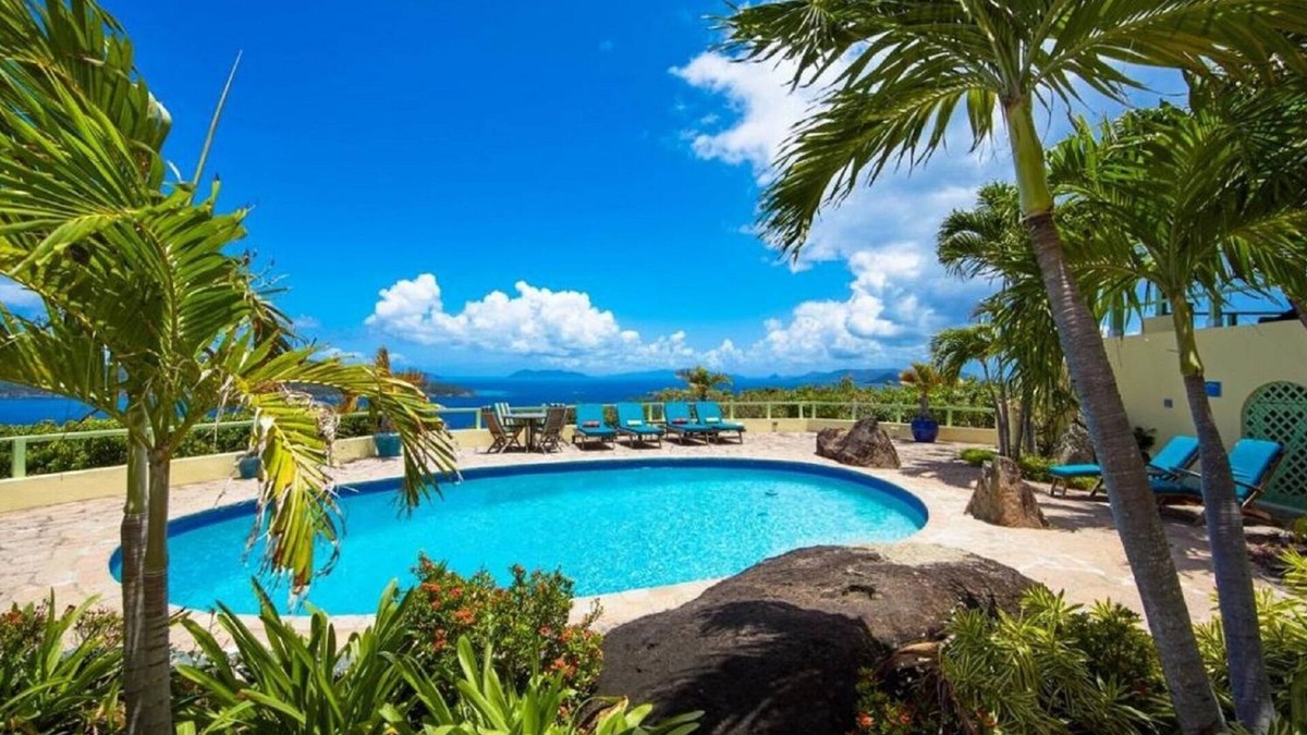 Peterborg Villa | Magens Hideaway ~ 5BR w/Heated Pool Magens Bay & BVI Views Sleeps 12