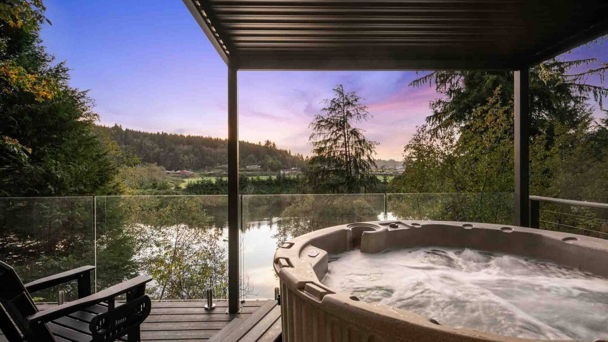 Nehalem House | Magnificent Riverfront Views From Hot Tub, Home, & Deck, Stunning Inside and Out, 5 Minutes to Beach