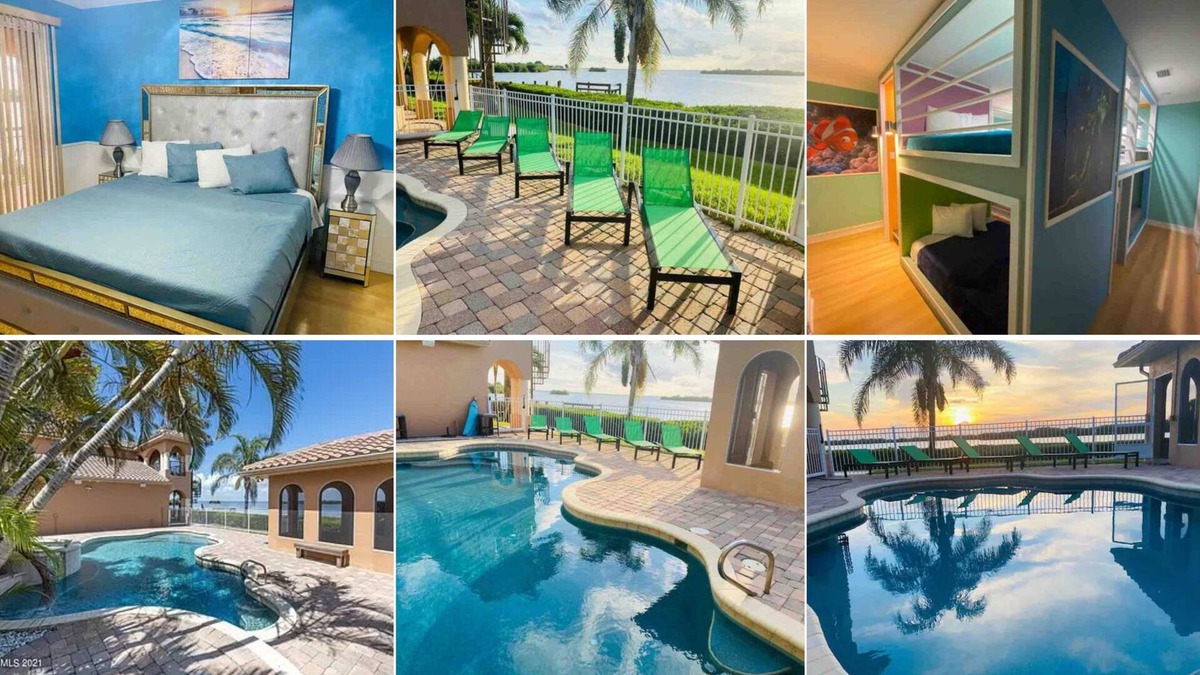 Cocoa Beach Villa | Majestic Waterfront Mansion in Cocoa Beach and Sunset Cove| Private dock and Pool
