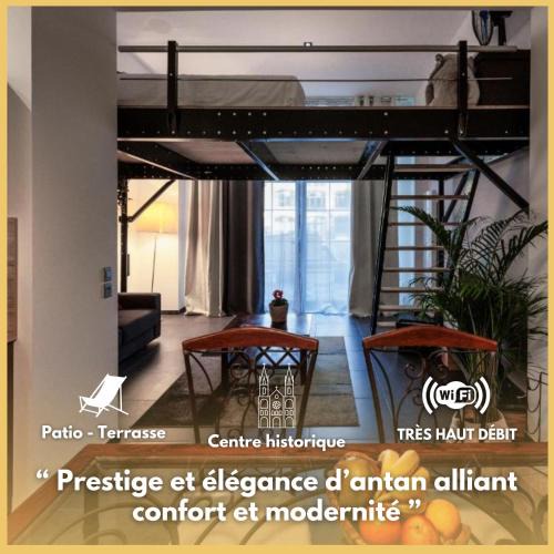 Troyes Apartment | Manhattan Loft - centre - 5 mn à pied gare - parking privé - patio