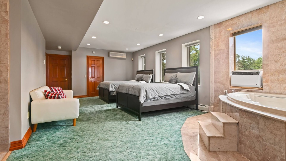 Mount Pocono House | Mansion with pool, hot tub, sauna, and mountain views