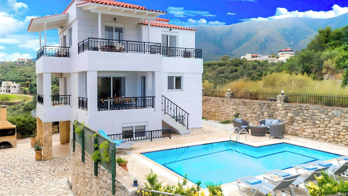 Filaki Villa | Mare Blue Villa | Heated Pool