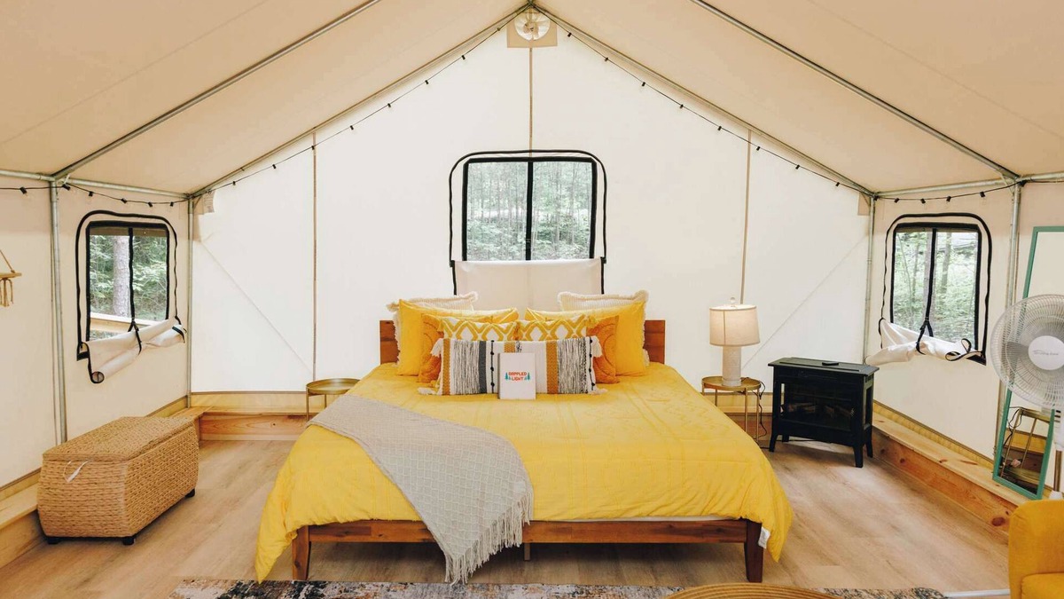 Primrose RV Rental | Meadowlark's Nest-Lux Camping Tent in The Gorge