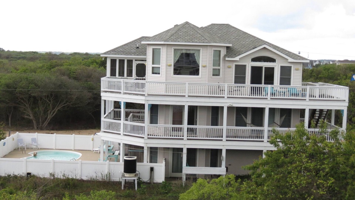 Carova Beach House | Meant To Be Your Home Away from Home 5 BR, 4.5 BA Pool Hot Tub Walk to 4X4 Beach