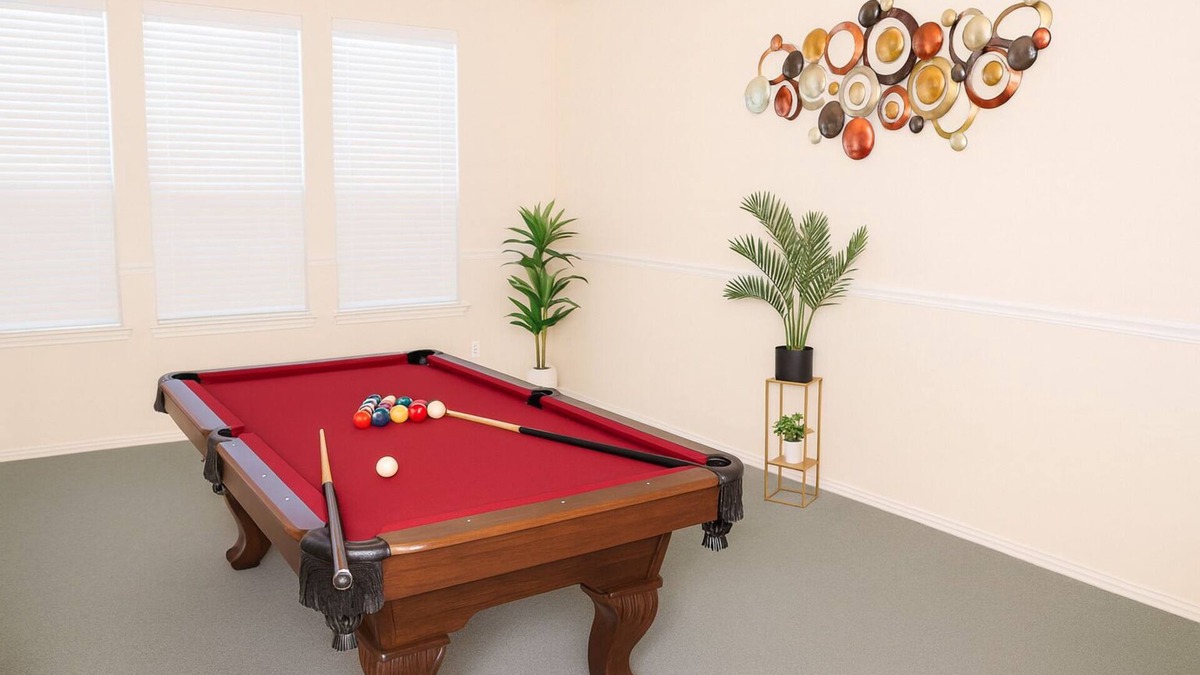 Wylie House | Media Room Pool Table Office Room Kitchen