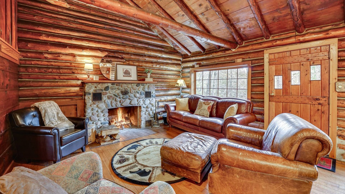 Mason County Cabin | Michigan Log Cabin w/Pere Marquette River Views