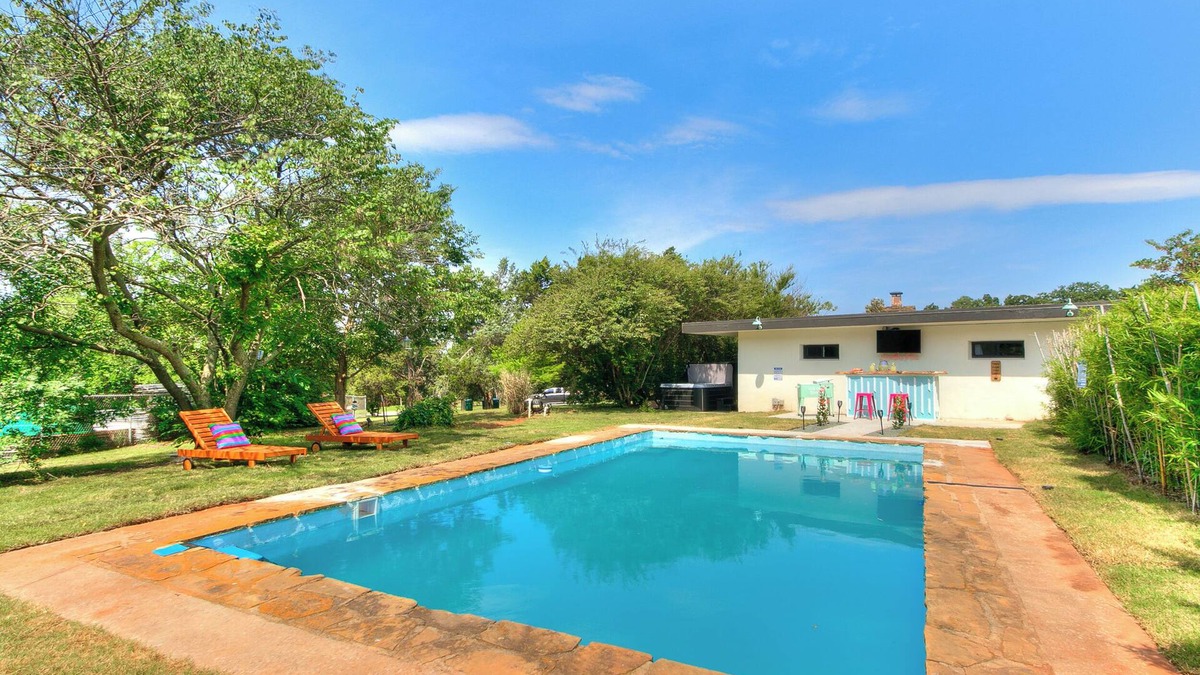 Central Oklahoma City House | Midcentury Oasis with pool and hot tub!