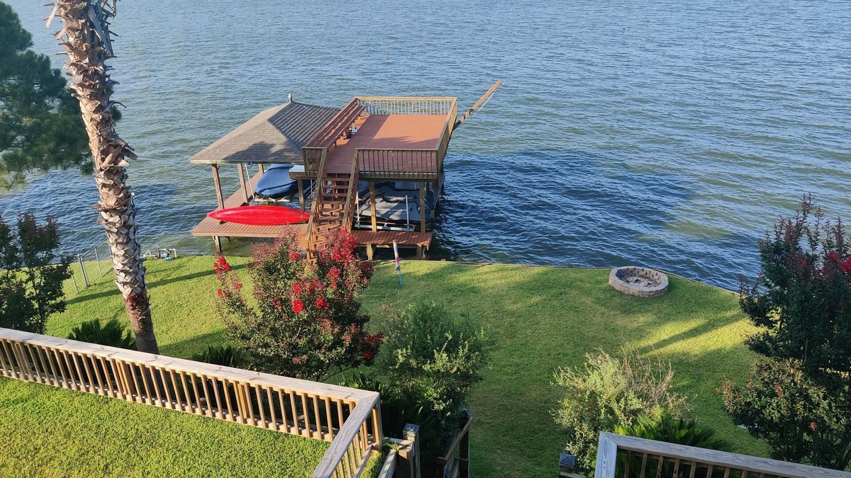 Pointblank House | Million Dollar Open-Water View on Lakefront with 2-Story Dock