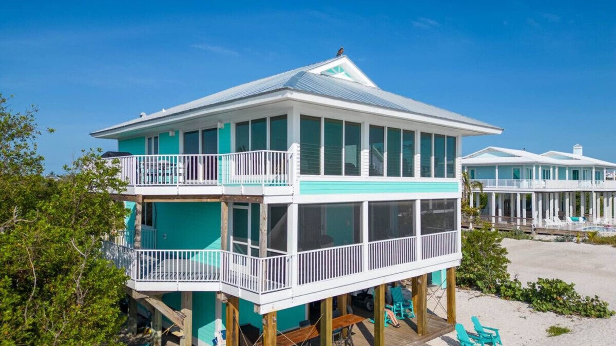 North Captiva House | Mint Julep - Spacious Beachfront Home with Gulf Views & Outdoor Showers