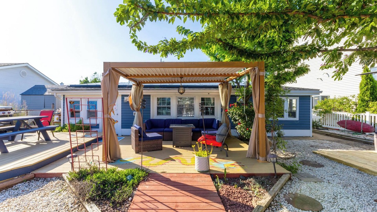 Beach Haven West House | Minutes to Ocean! 3-bedroom waterfront Boho Beach Bungalow with AC,WIFI,Bar Shed