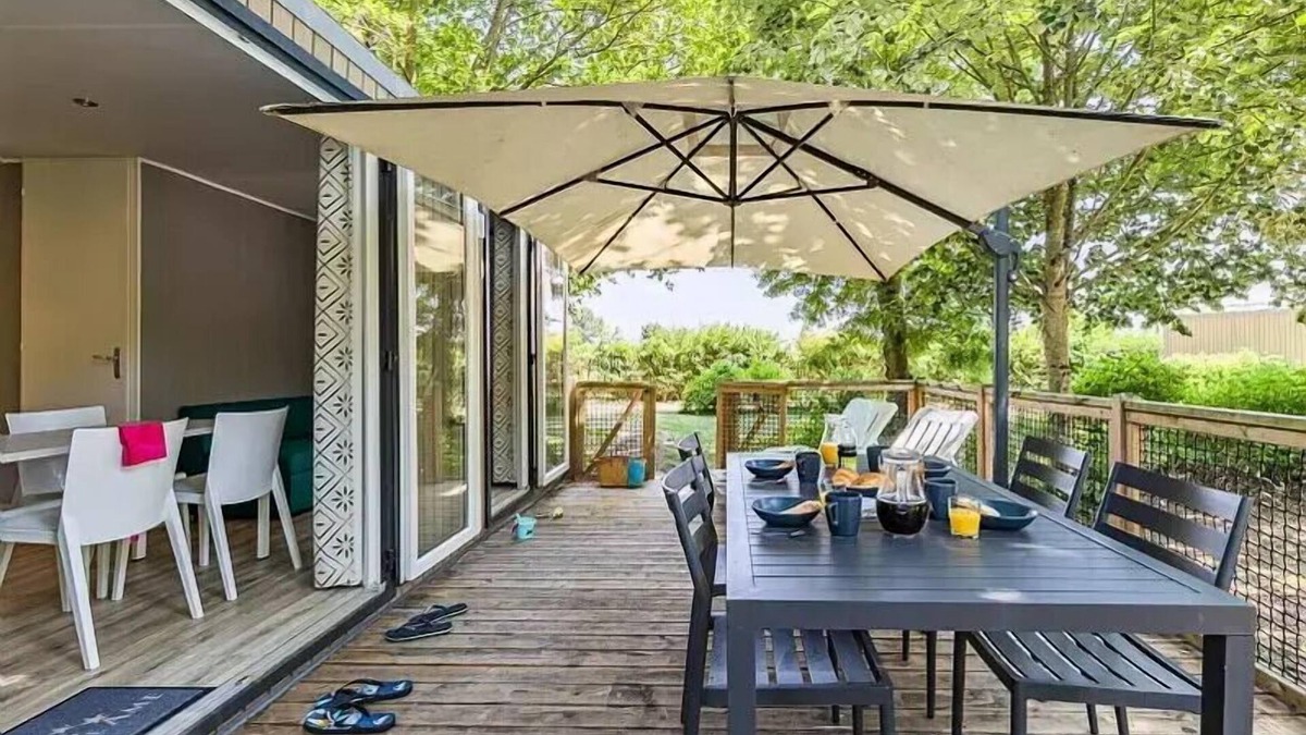 Landevieille House | Mobile home ● Aufgedeckte Terrasse