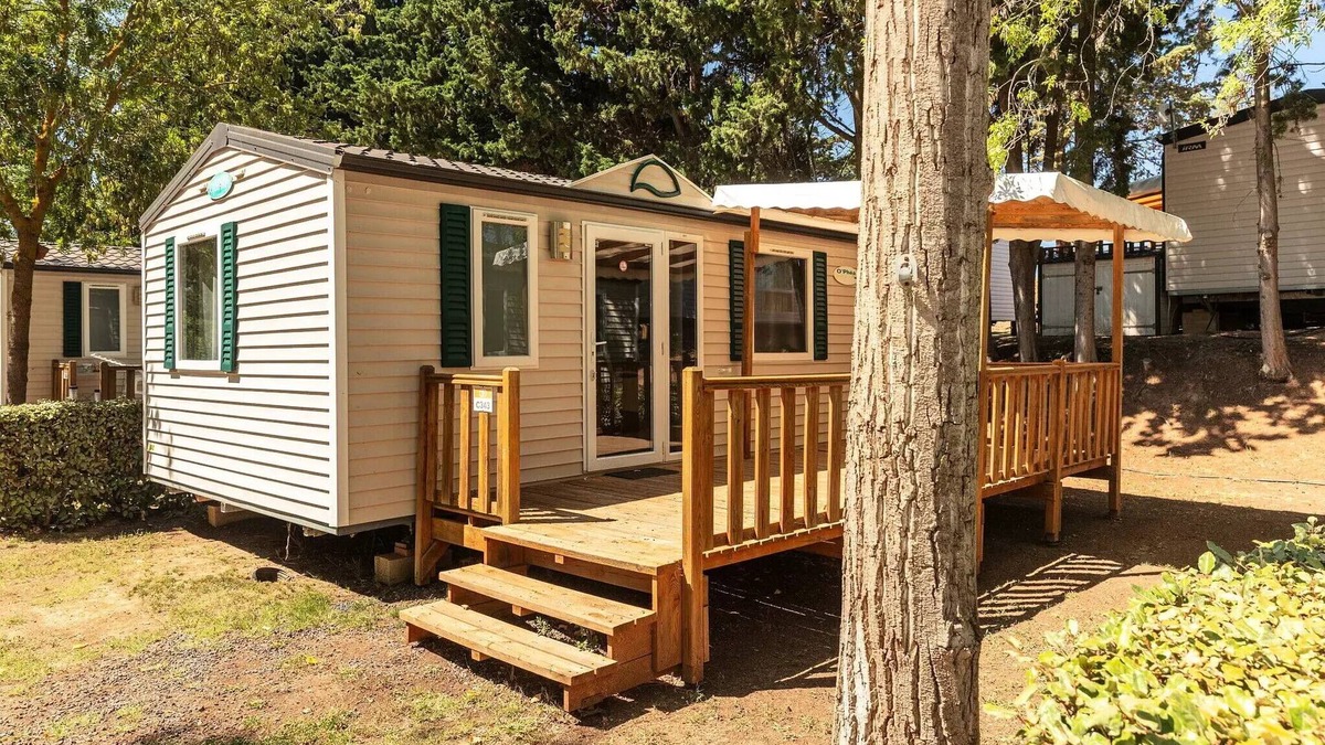 Lagorce House | Mobile home - Aufgedeckte Terrasse