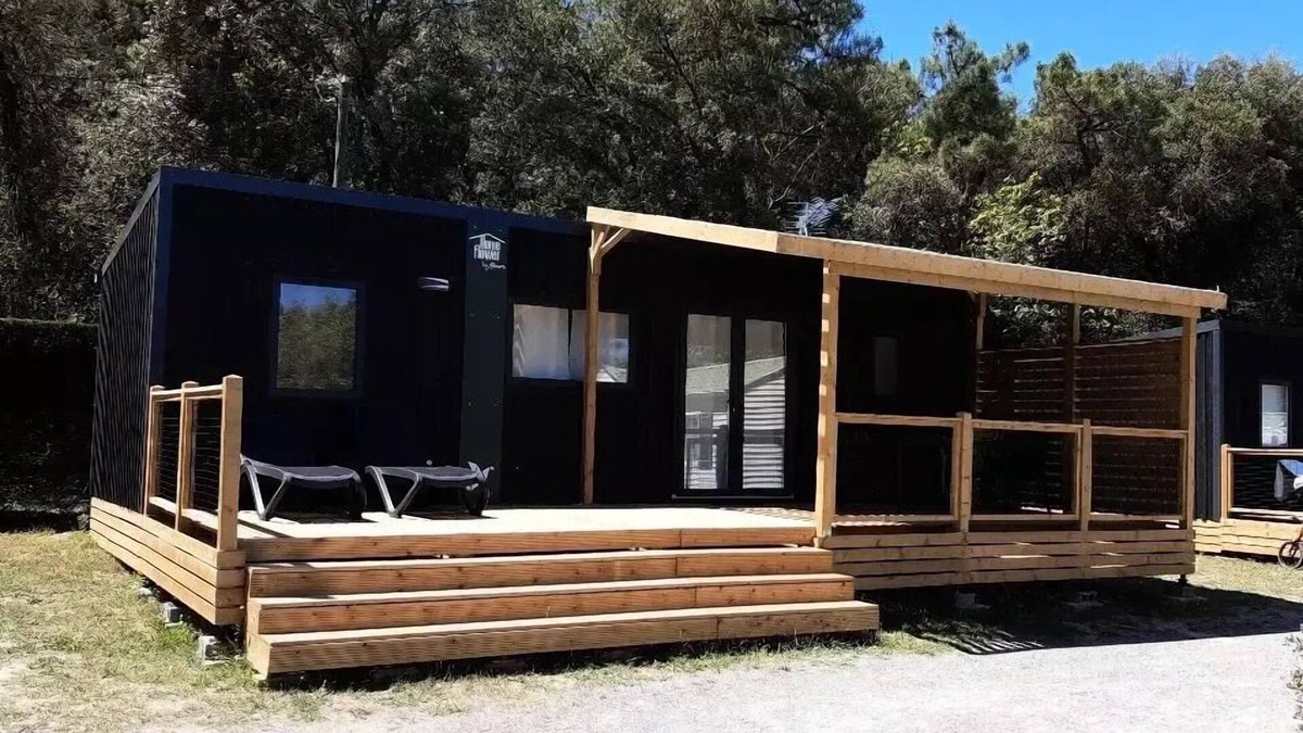 Saint Maime House | Mobilheim 35m2 Premium + (3ch-6/7pers) + Terrace + LV + TV + Klettern 7 Personen