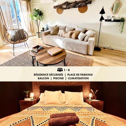 L'Isle-d'Abeau Apartment | Modern 1 Bdr + Balcony + Free Parking + AC + Pool