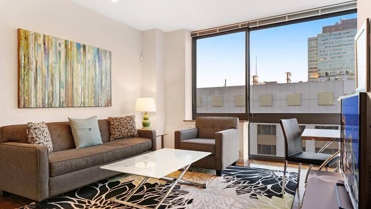 Hudson Exchange Apartment | Modern 1BR | Full Kitchen | W/D | NYC Views | by GLS