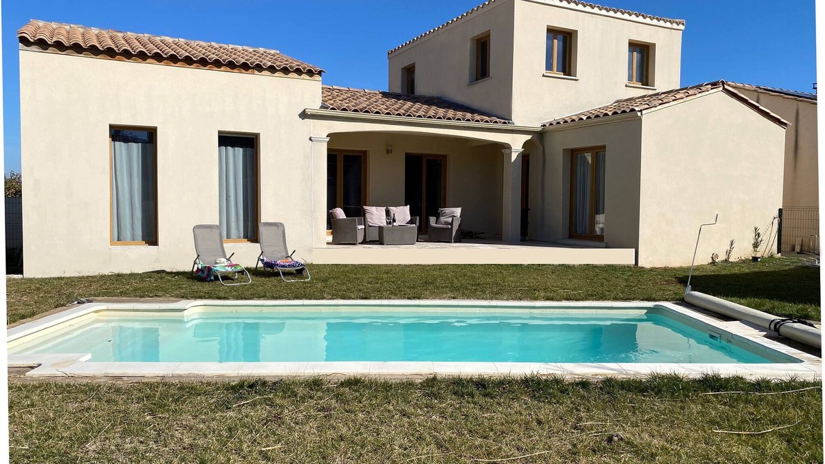 Fleury Villa | Modern 3 bedroom, 2 bathroom villa, private garden & pool, 10 minutes from beach