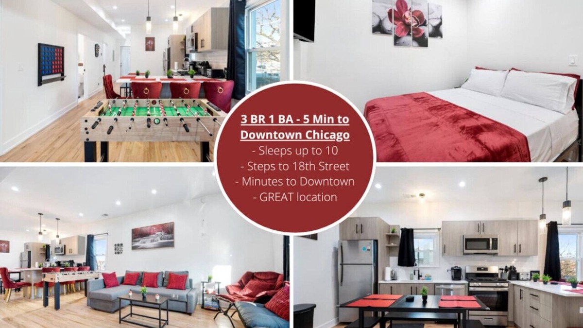 Pilsen Apartment | Modern 3 BR Apt - 5 Mins to Downtown Sleeps 10