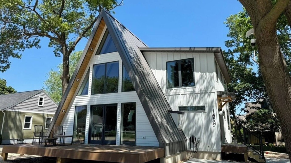 Bluffton Cottage | Modern A-frame situated only steps to beautiful Michigan and Muskegon beaches.