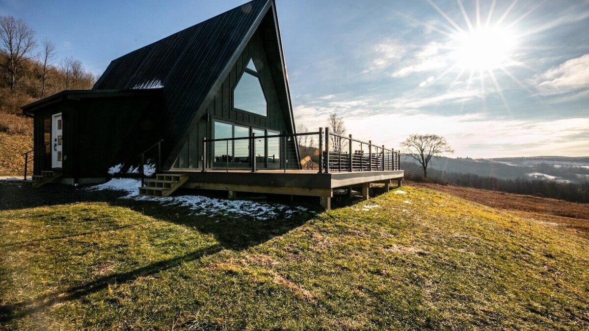 Cowanesque Cabin | Modern A-Frame With Secluded Mountain Views & Fire Pit