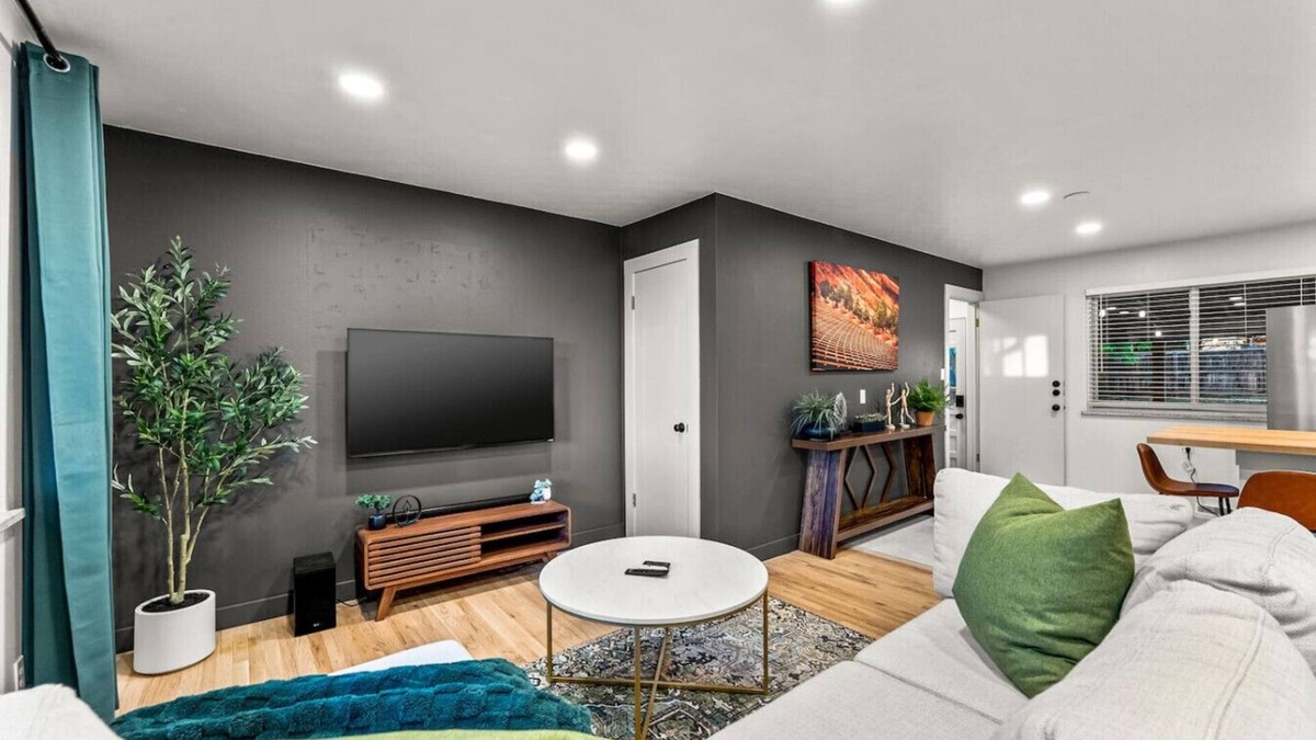 Scenic Heights Apartment | Modern Arvada Suite | Sauna & Games