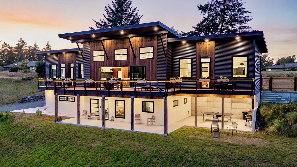 Sequim House | Modern Chalet Lux Home with Mnt Views, Hot Tub & EV Charger