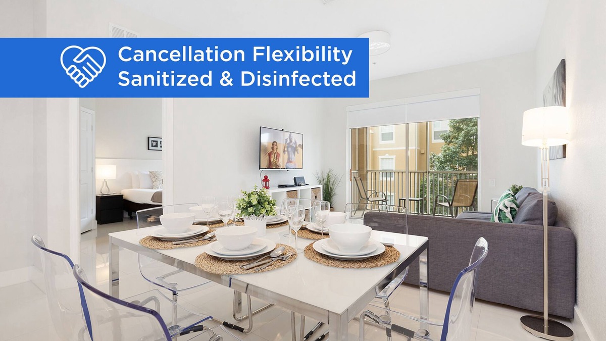 Windsor Hills Condo | Modern condo in resort, 5 min to Disney. WiFi, water slides, pool, arcade!