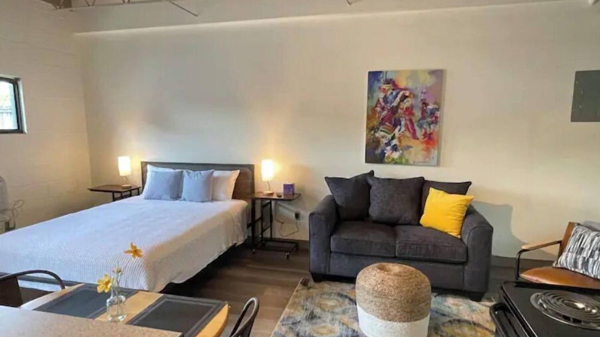Tahlequah Apartment | Modern Downtown Studio living! Walker’s paradise!