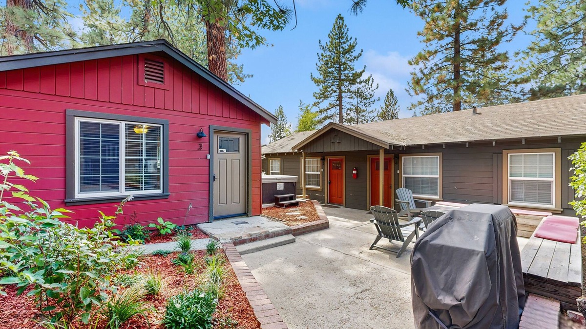 Lakeside Park Cabin | Modern Hideaway with Hot Tub & Firepit | Walk to Beach & Heavenly Village