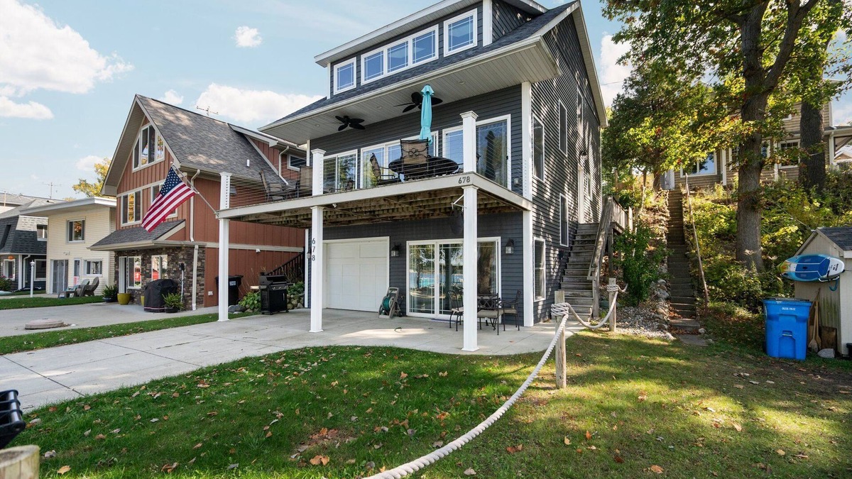 Sand Creek House | Modern Lakefront Home on a Private Lake in the Irish Hills, Sunset Lake Views!