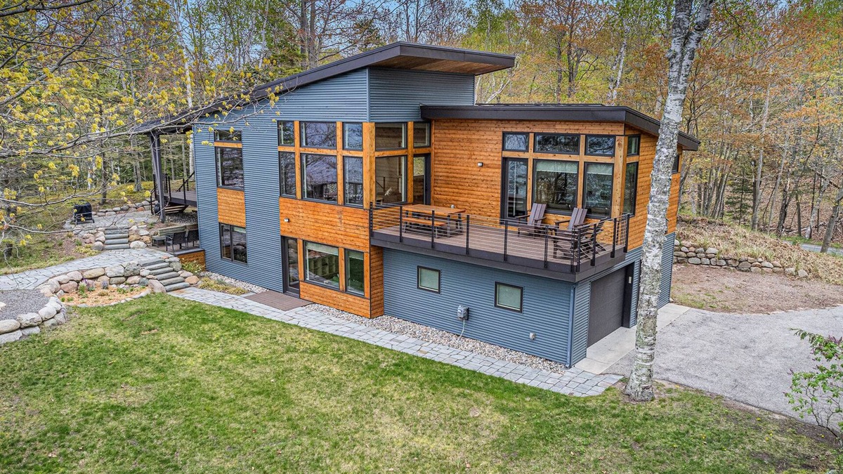Manistee House | Modern Luxury Home with Private Lk MI Frontage