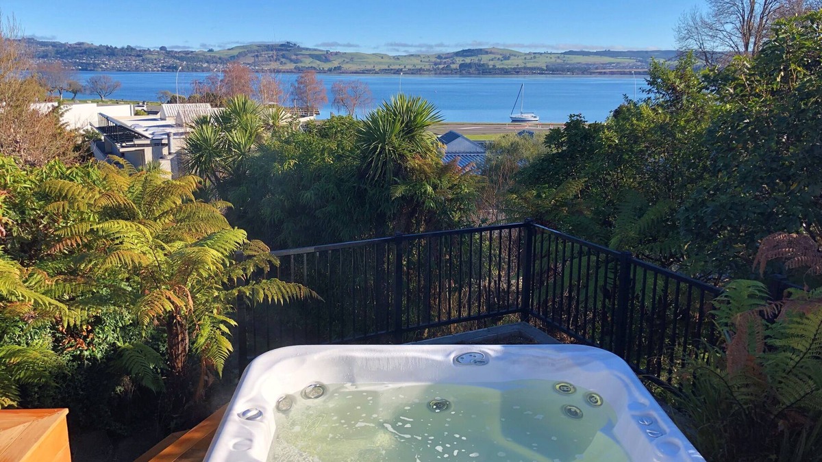 Two Mile Bay House | Modern, Stunning Lake Views & Hot Tub - Cross the street to the Lake!