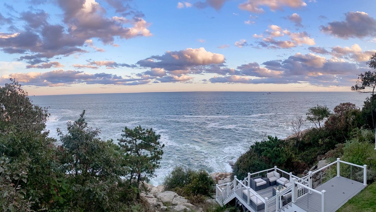 Gloucester House | Modern oceanfront home with scenic deck, grill, games, chef's kitchen, & W/D