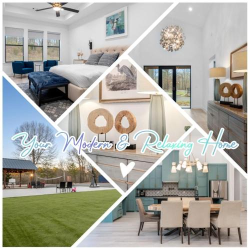 Mid America House | Modern Retreat 10 min-Oaklawn BBQ grill Pavillion Kids playground