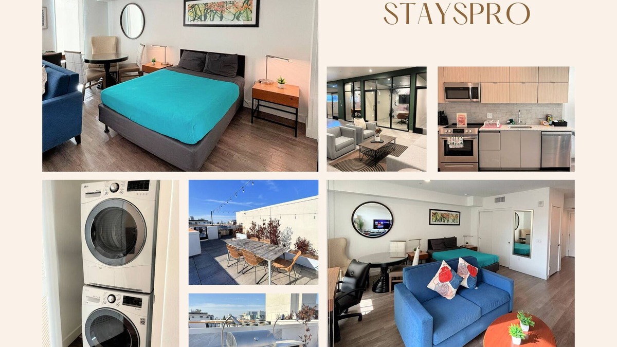 Wilshire Center House | Modern Studio Haven with fitness room and WiFi in brilliant KTown Los Angeles