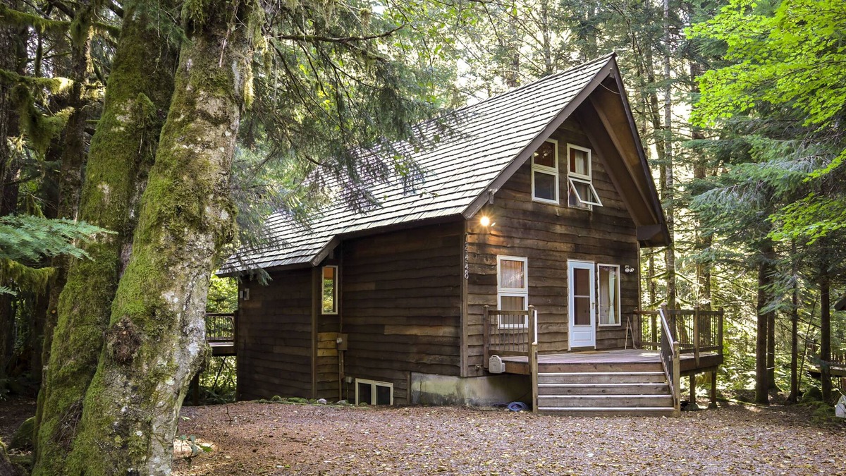 Rhododendron Cabin | Mountain cabin with private hot tub, deck, fireplace & seasonal pool access
