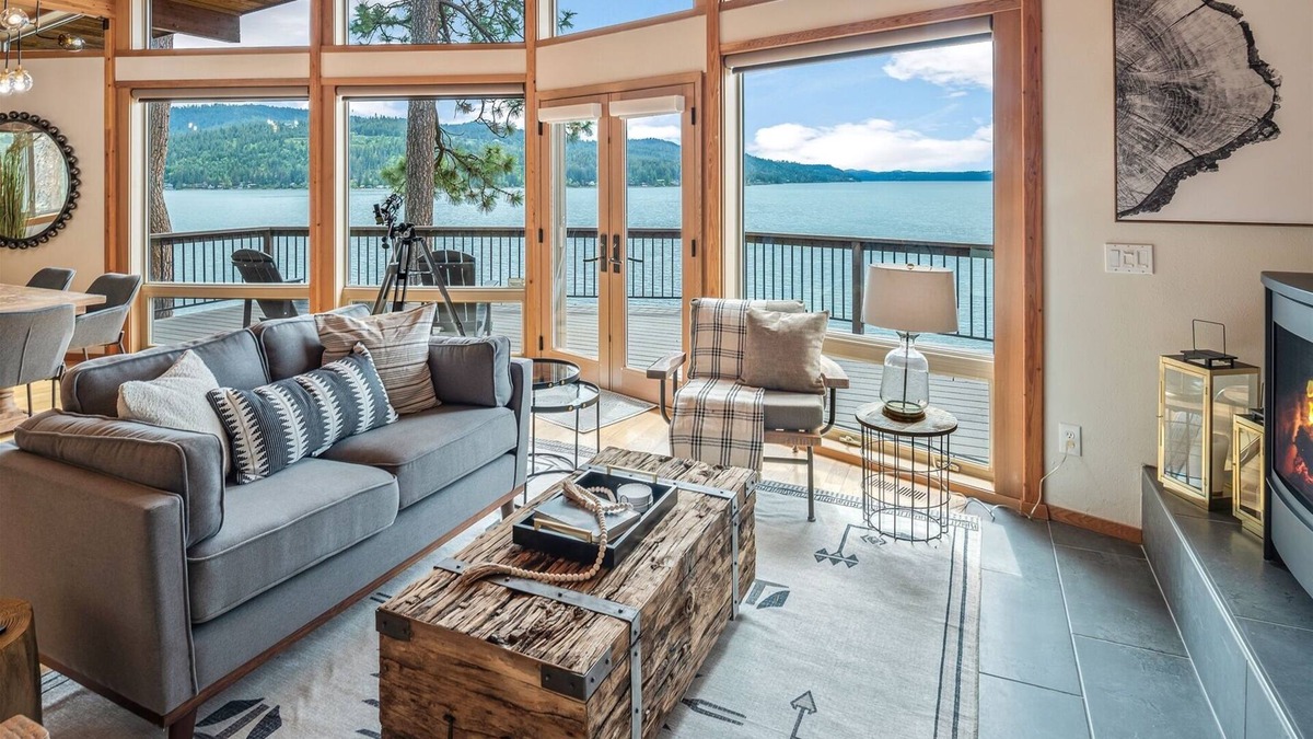 Harrison House | Mountain Modern CDA Waterfront Home | Near Gozzer Ranch | Views | Private Dock