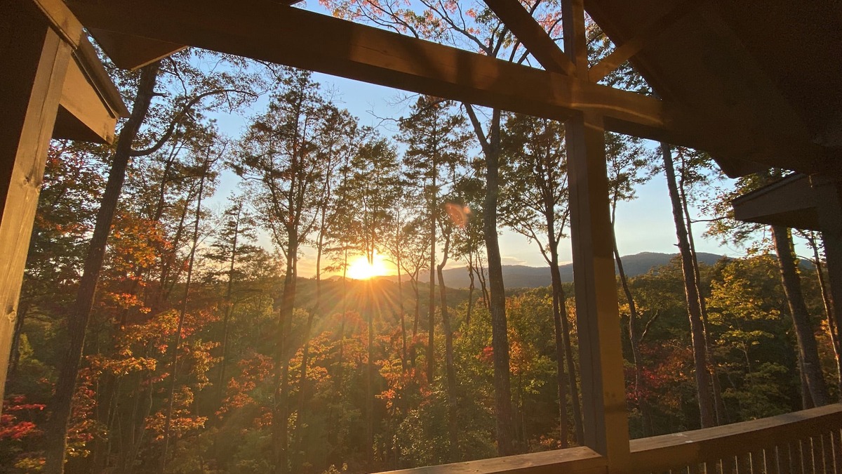 Cherry Log Cabin | Mountain Sunset Views, Ideally Located Between Downtown Blue Ridge and Ellijay!