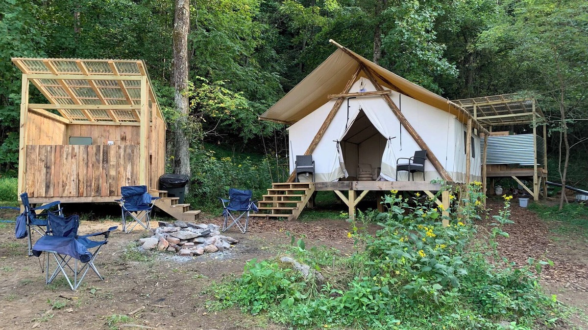 Moravian Falls RV Rental | Mountaintop Glamping Tent at Growing Faith Farms