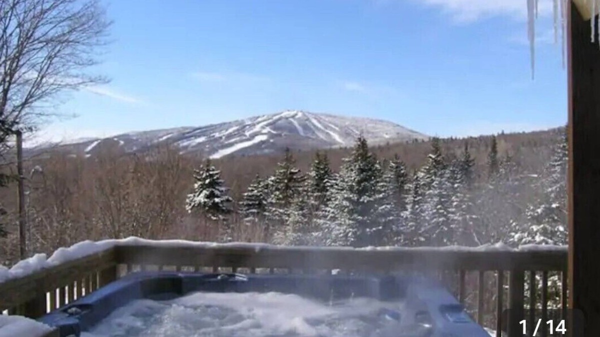 Stratton House | Mt. Snow Ski Chalet: 1 mile from slopes & hot tub on deck with view of Mt. Snow