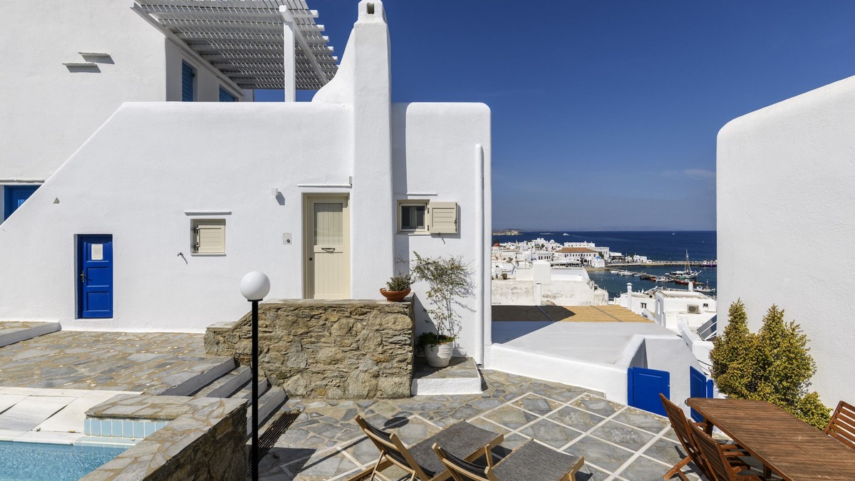 Mykonos House | Mykonos Supreme Town House - Amazing Views, Pool, Private Jacuzzi & Parking -2BR