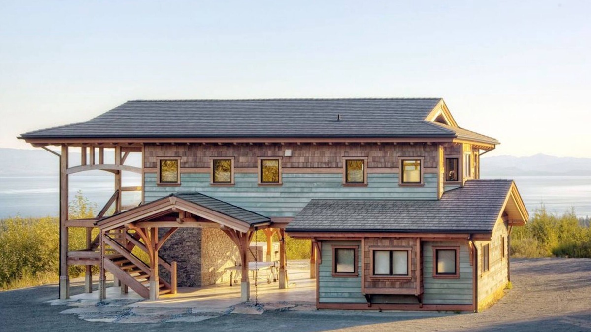 Juan de Fuca Electoral Area House | Mystic Beach Vacation Home-Oceanview modern timberframe with hot tub