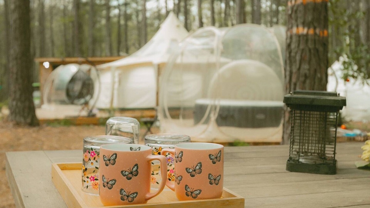 Warm Springs RV Rental | Mystic Woods, Ultimate Glamping 3 Tents, Sauna, 2 hot tub, & 3 firepits