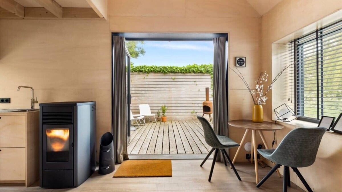 Groede Cabin | Nature house with wood stove and view