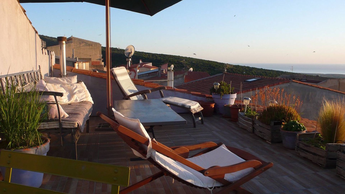 Cuglieri House | near Bosa, terrace with sublime sunsets over the sea