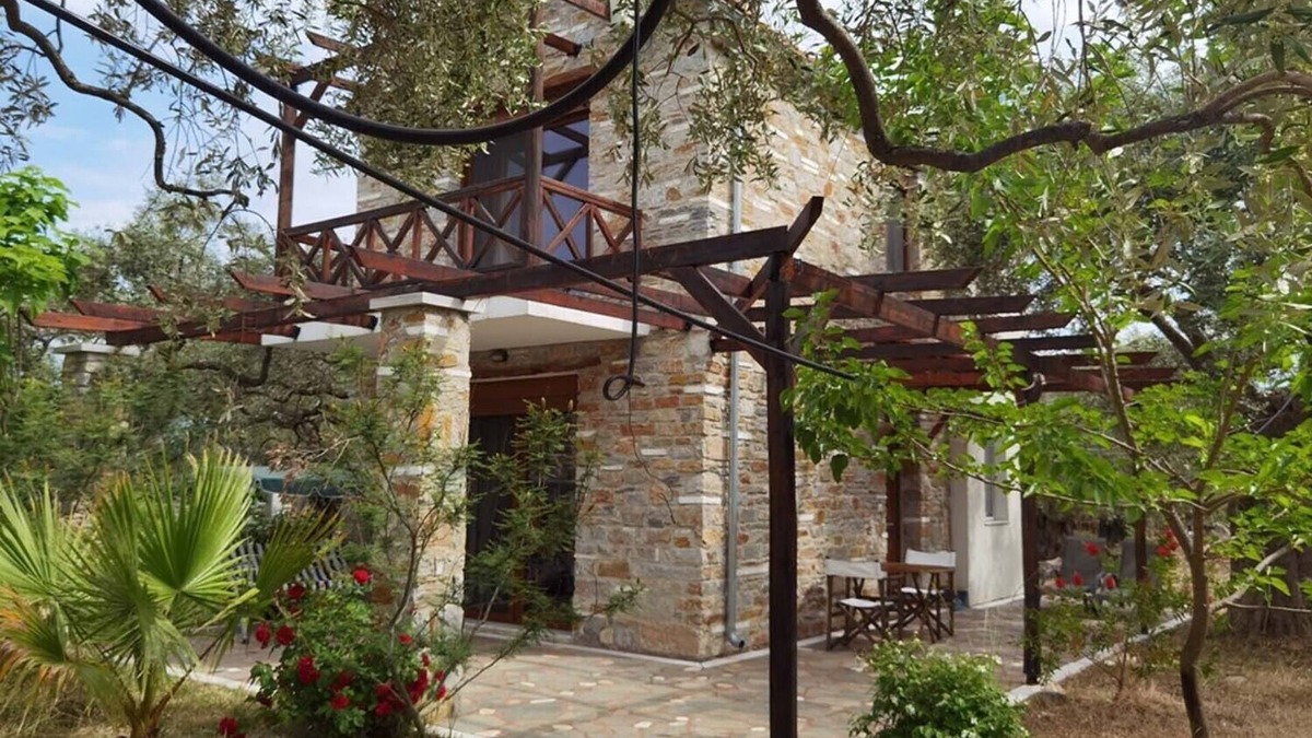 Megalos Prinos House | nElea stone houses, villa "palm" in bio olive grove, at Thassos Island