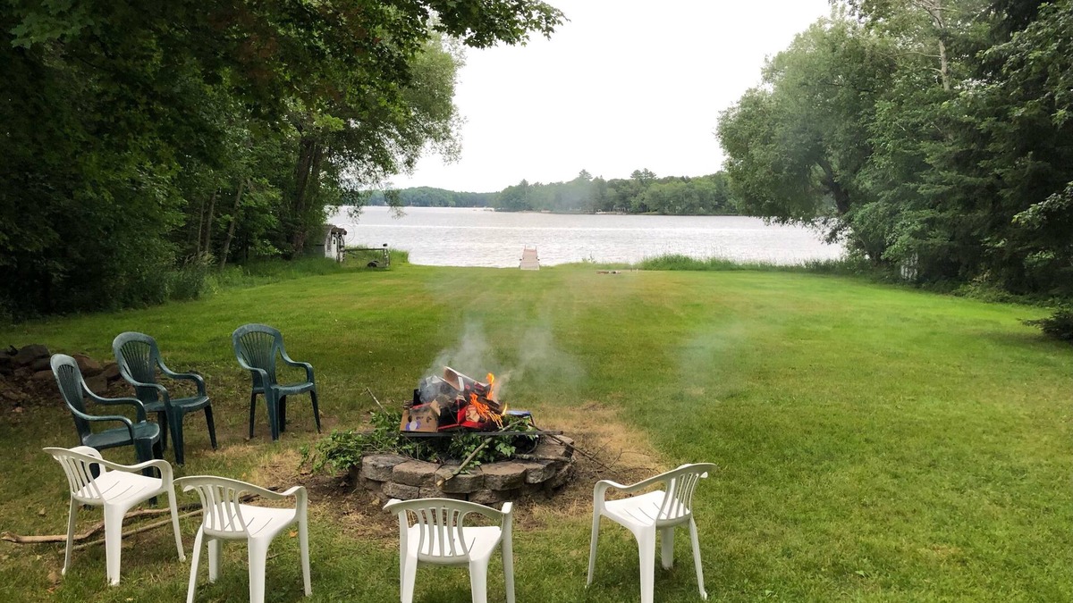 Lake Nebagamon Cabin | New 2 bedroom cottage house sleeps 7 on 214 ft lake frontage!
