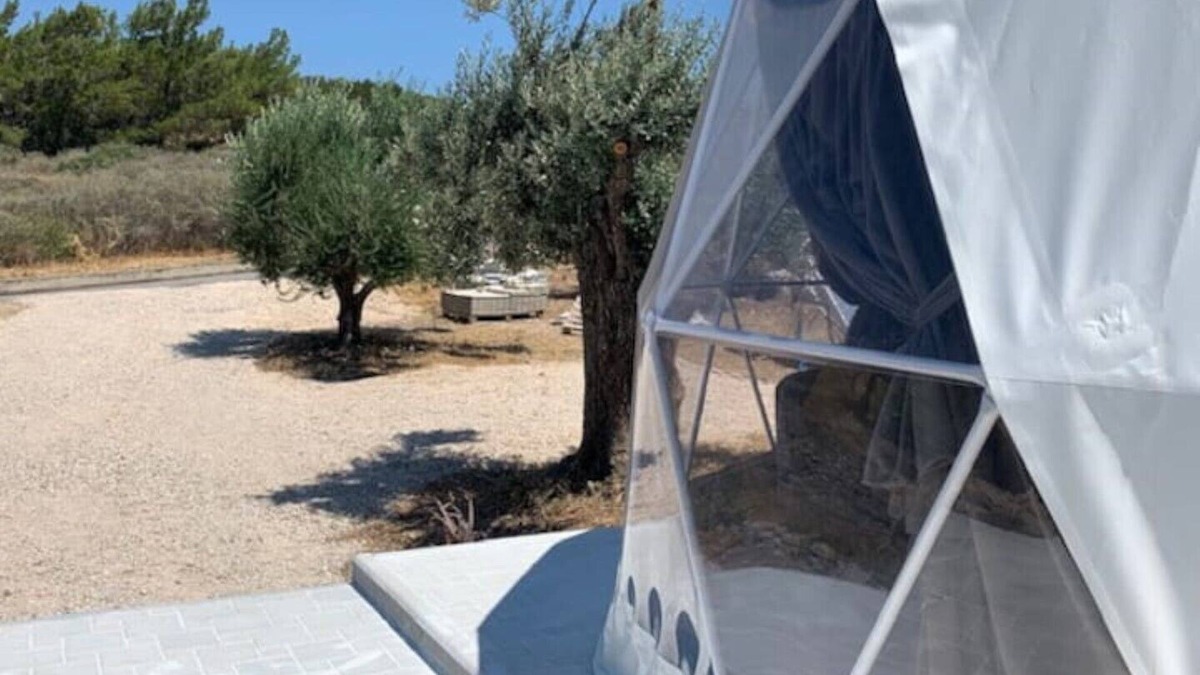 Asklipiio Cabin | New Gorgeous Geodesic Dome next to Kopria Beach